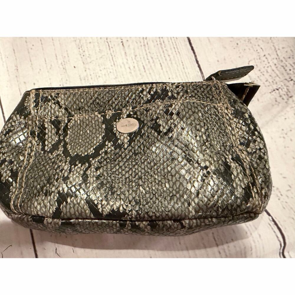 Vintage Nine West Faux Snake Skin Makeup Bag